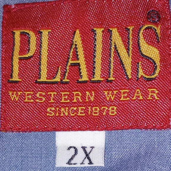 Plains Western Wear Pearl Snap Big Man Long Sleeve Shirt - Picture 8 of 8